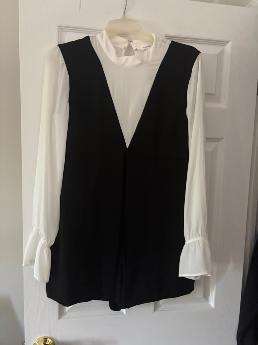 BCBG Black and White Colorblock Dress